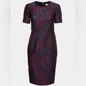 Burberry Purple and Navy Midi Dress